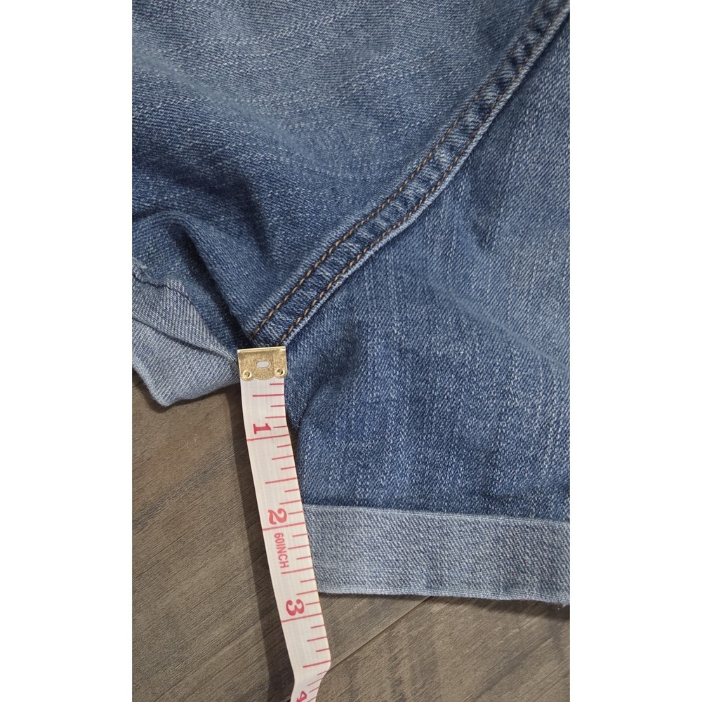 Aeropostale Midi Denim Shorts Women Size 8 Blue Jean Distressed Cuff W/ Pockets - Picture 4 of 6